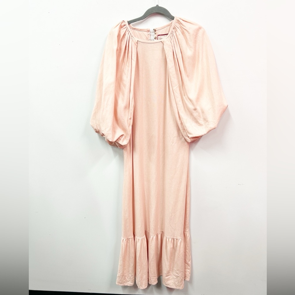 Gato Recato Women’s Linen Aye Ampur Dress Pink Maxi XL - Picture 3 of 5
